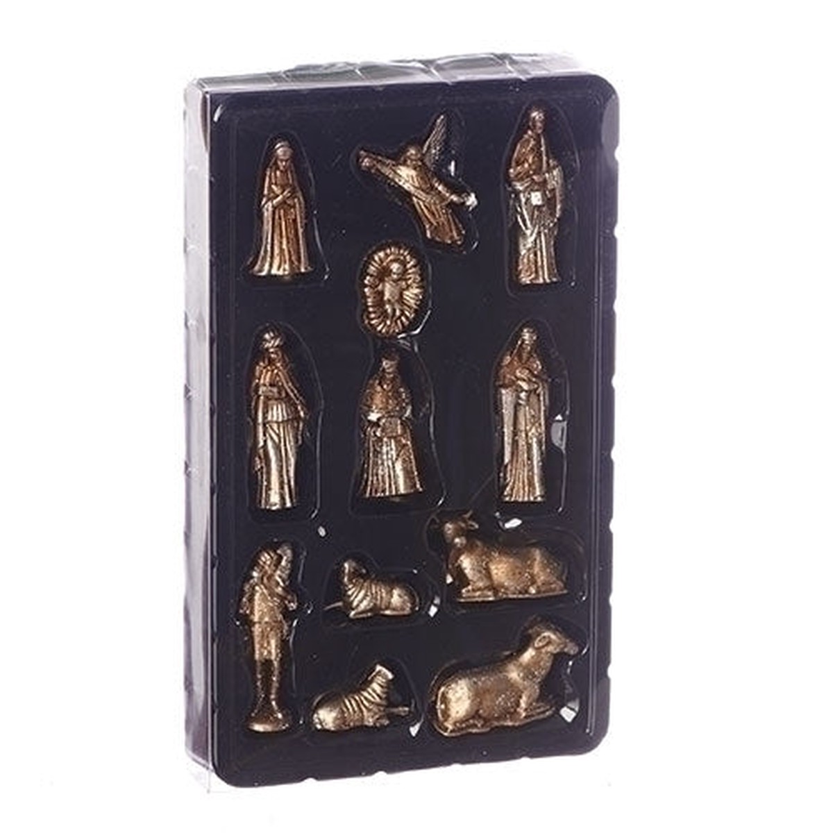12 Piece Mini Gold Nativity Set