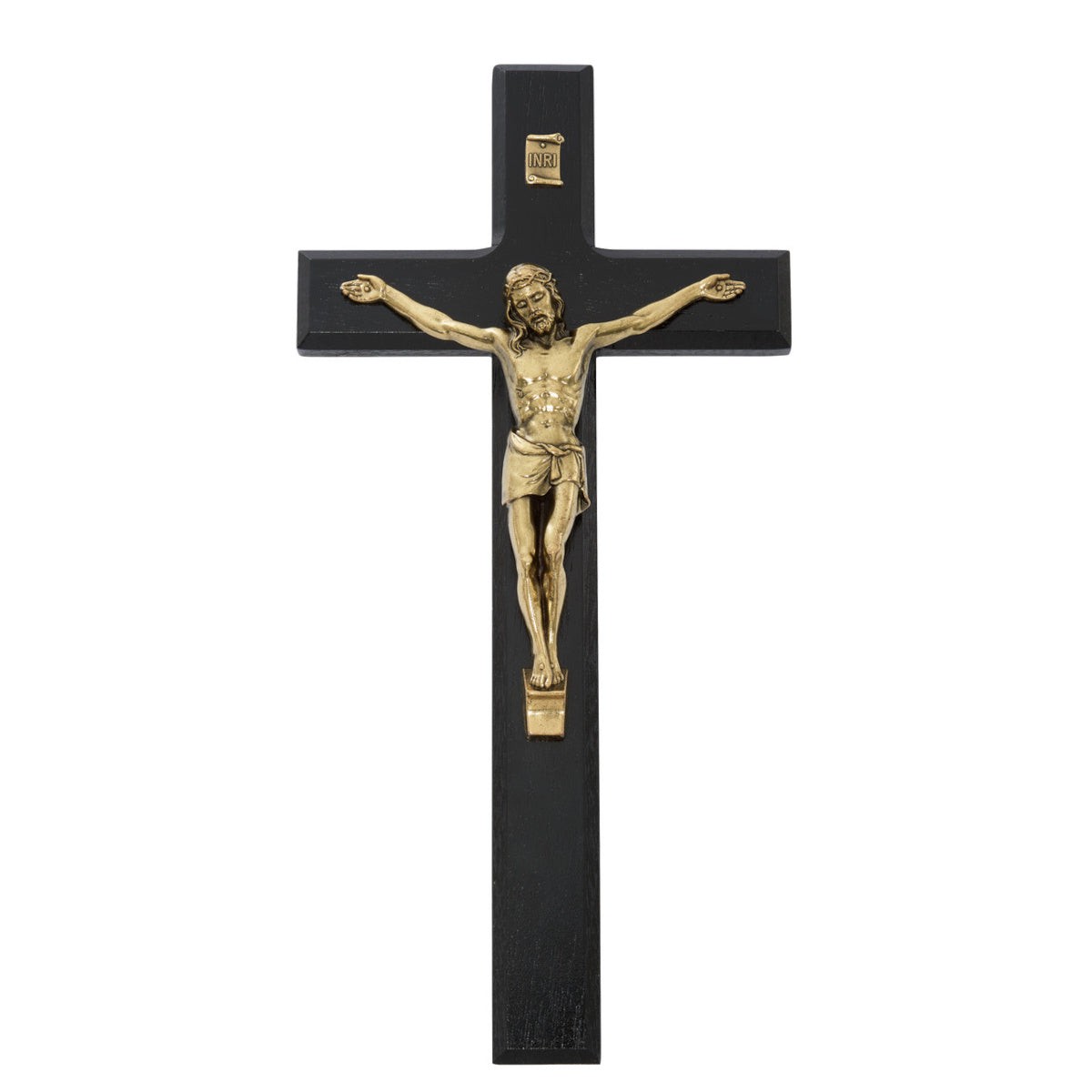 10" Black & Gold Wall Crucifix
