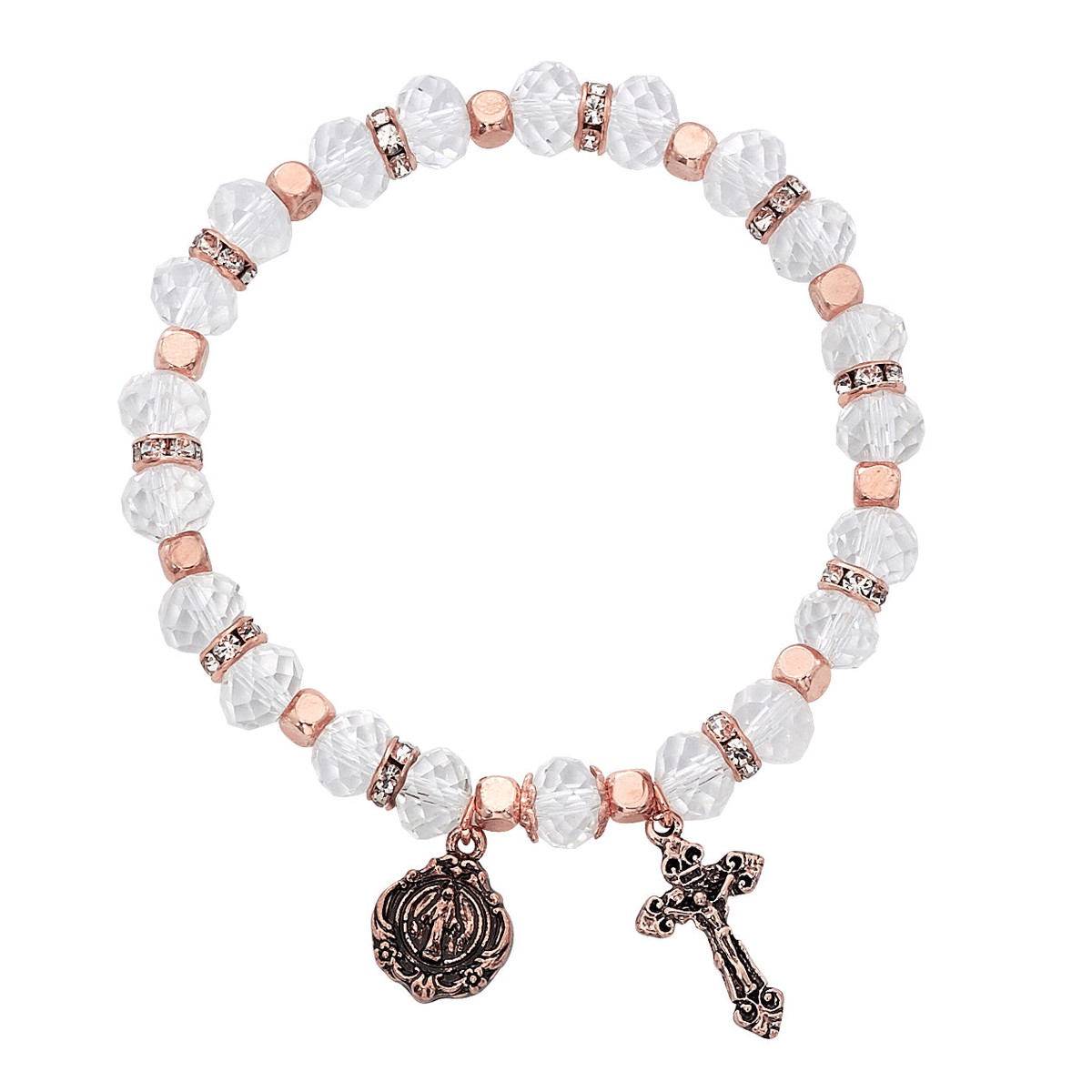 Copper Crystal Stretch Bracelet