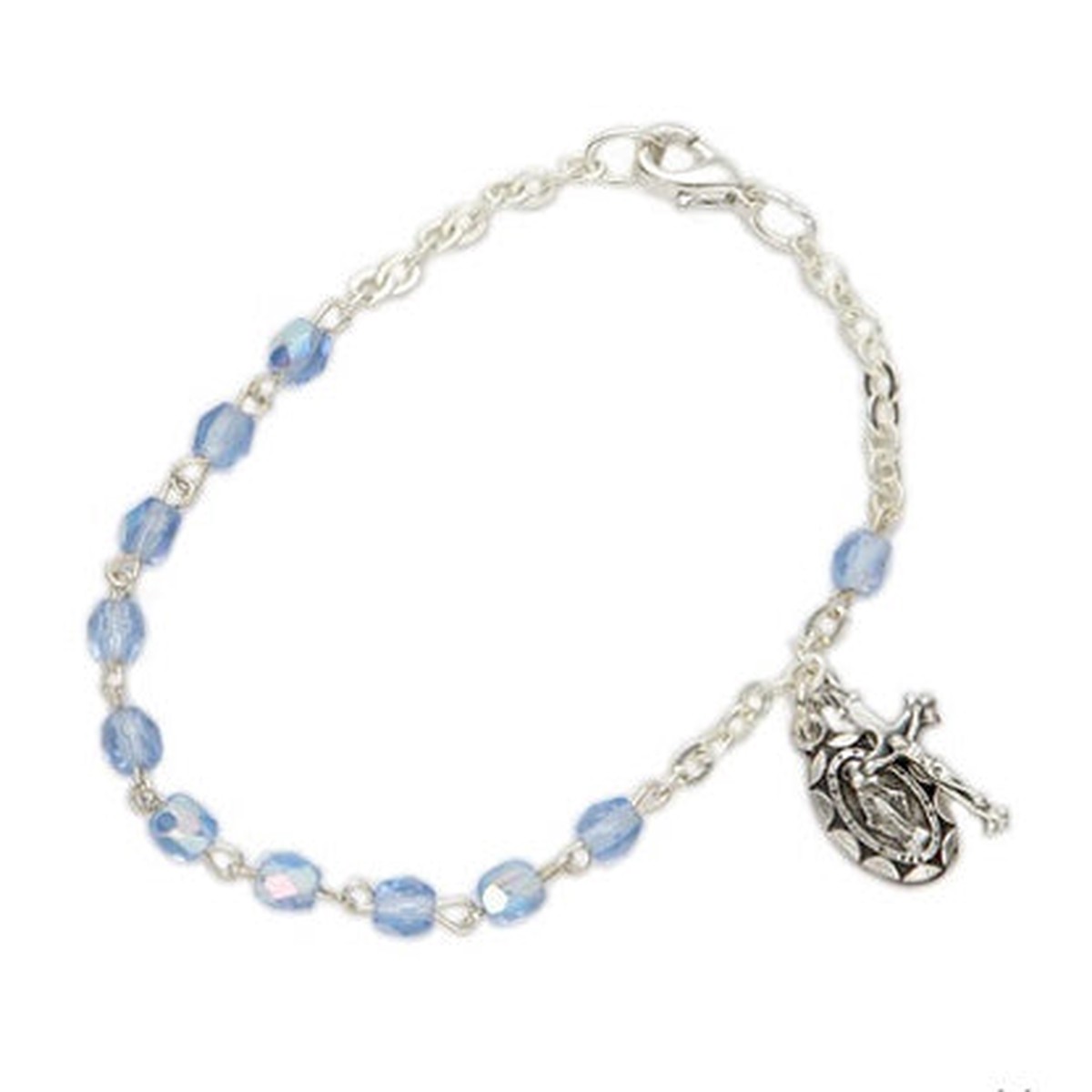 December Birthstone Miraculous Medal Bracelet