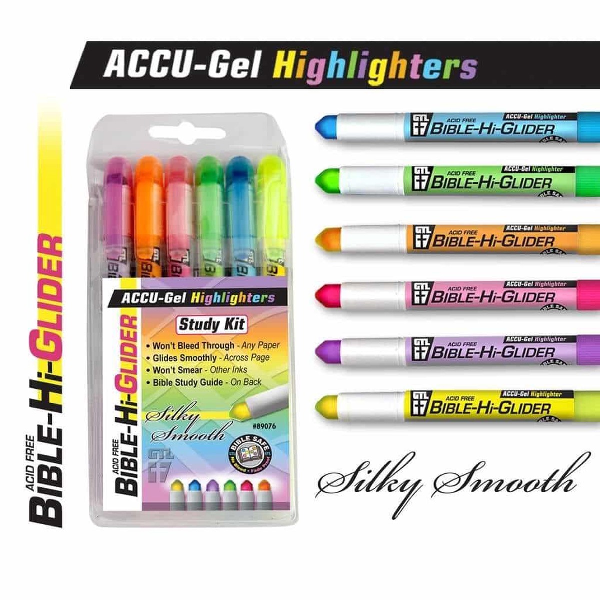 Accu-Gel Highlighters Study Kit (6 pack) - GT Luscombe