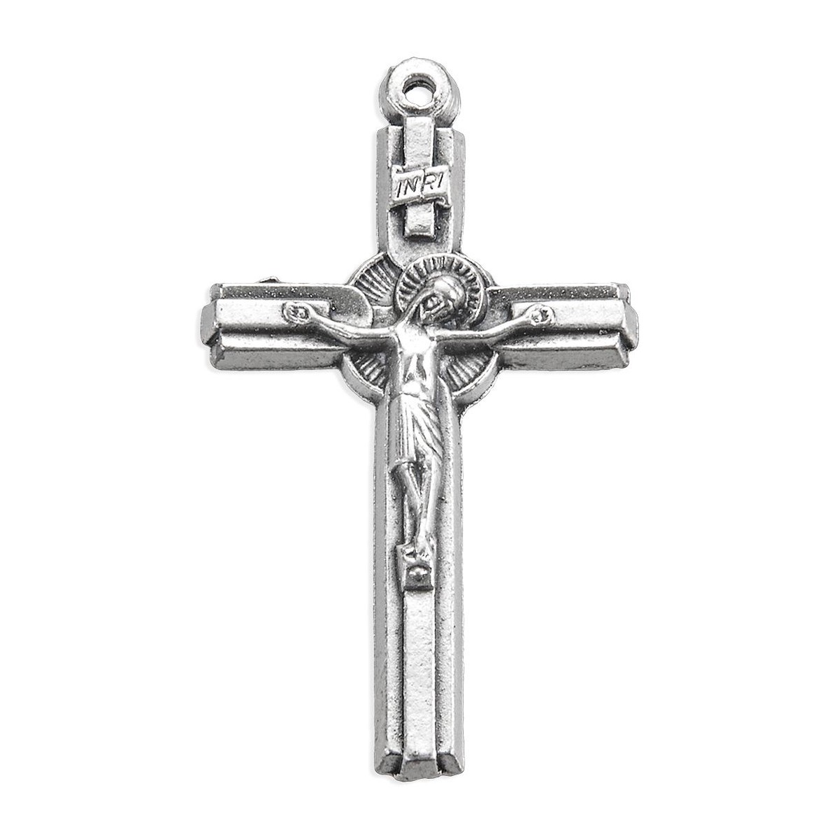 1 1/2 Antiqued Silver Oxidized Fancy Crucifix