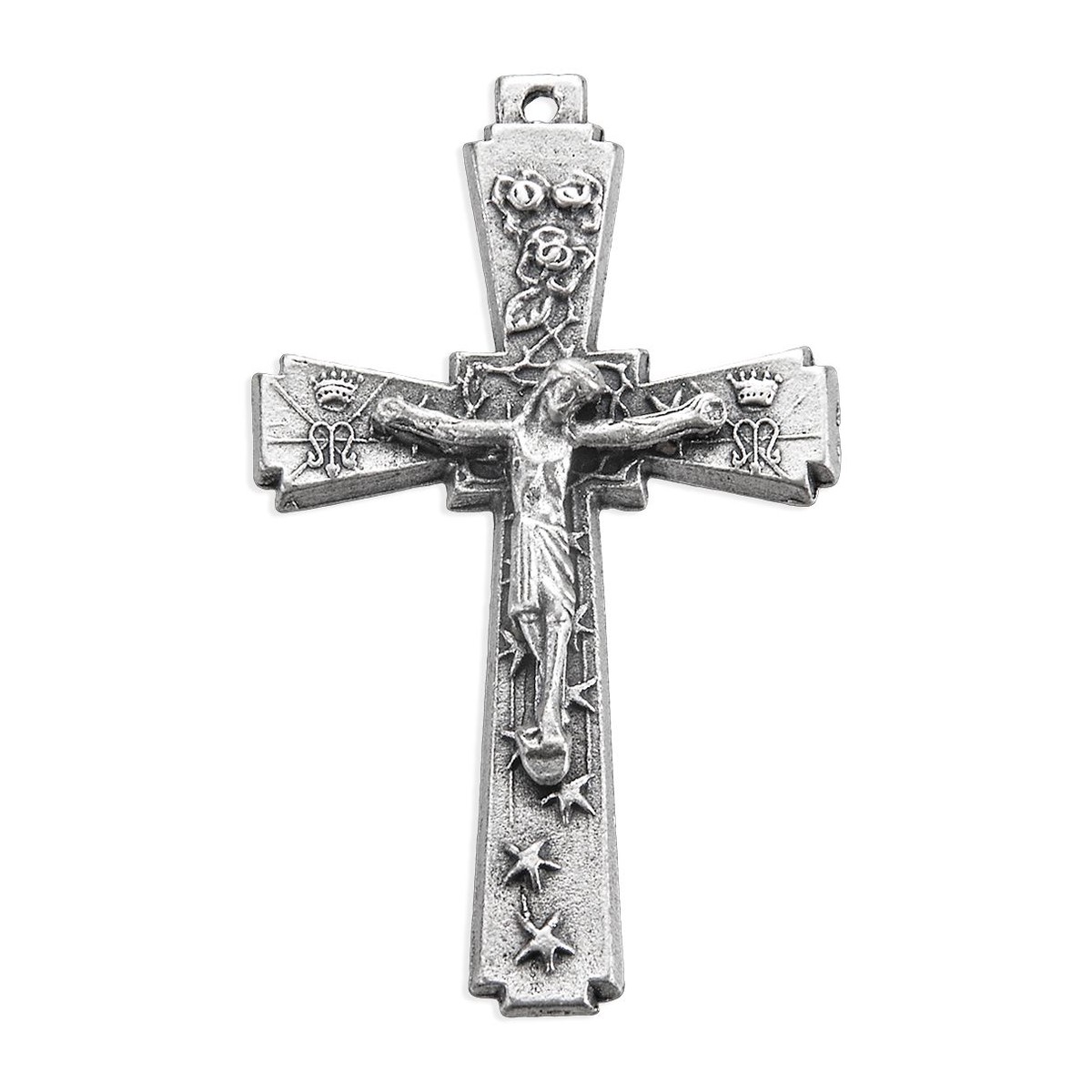 1 1/2 Antiqued Silver Oxidized Crucifix
