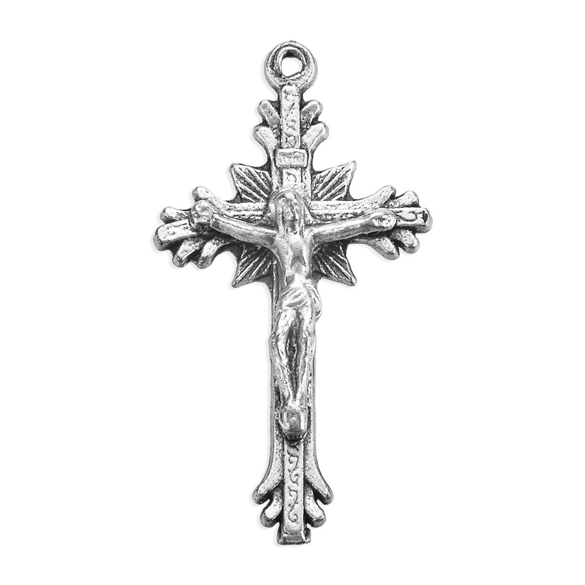 1 1/2 Antiqued Silver Oxidized Multi Tipped Crucifix