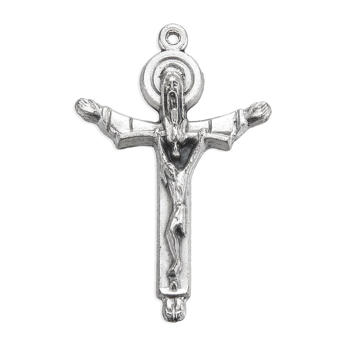 1 1/2 Antiqued Silver Oxidized Trinity Crucifix