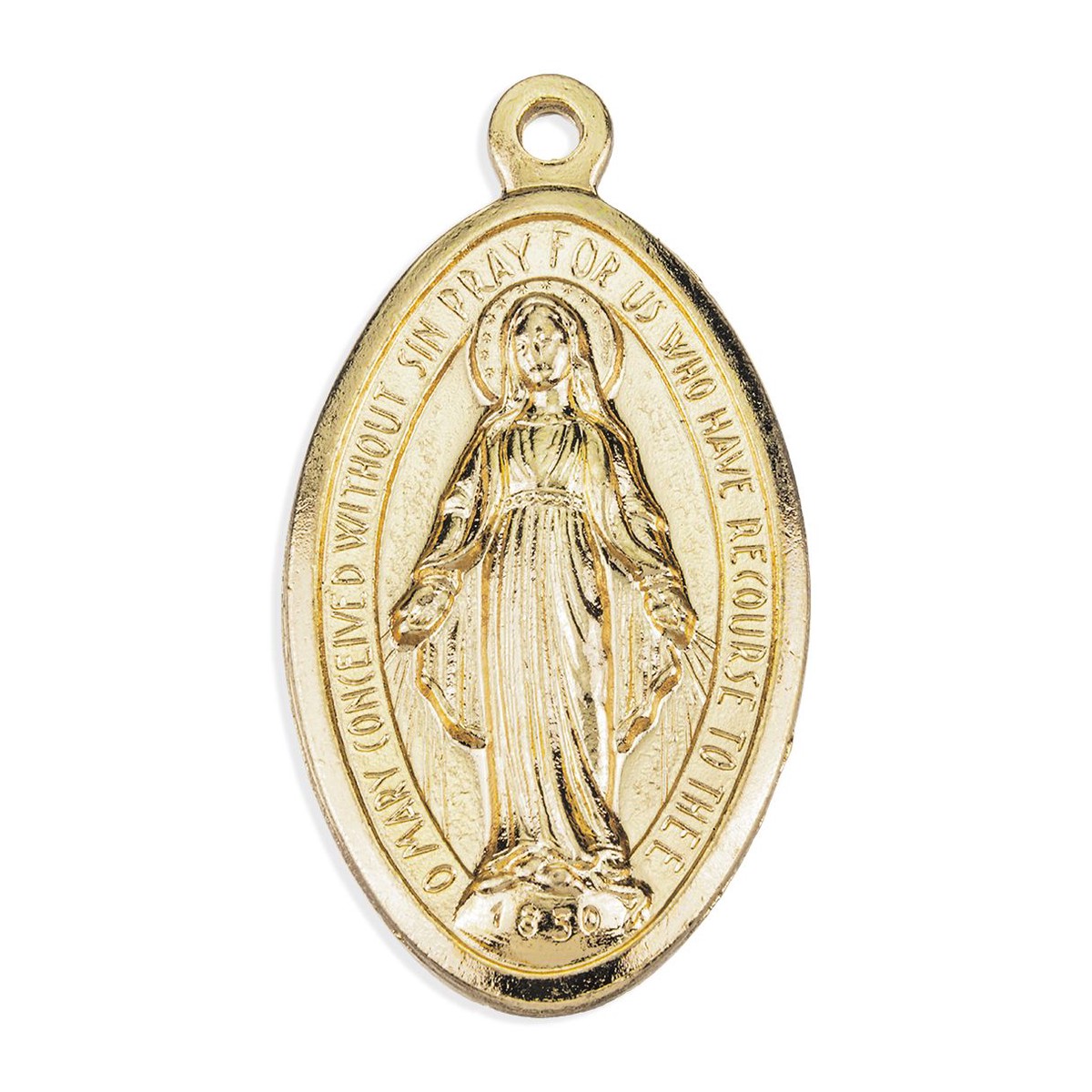 1 7/8 Miraculous Medal in Gold Finish