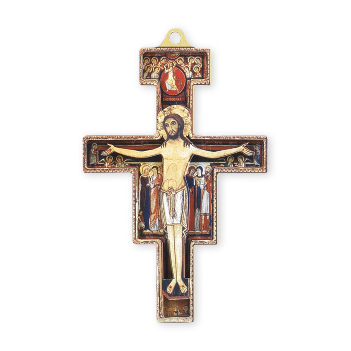 3 1/2 Italian 3-D San Damiano Wood Cross