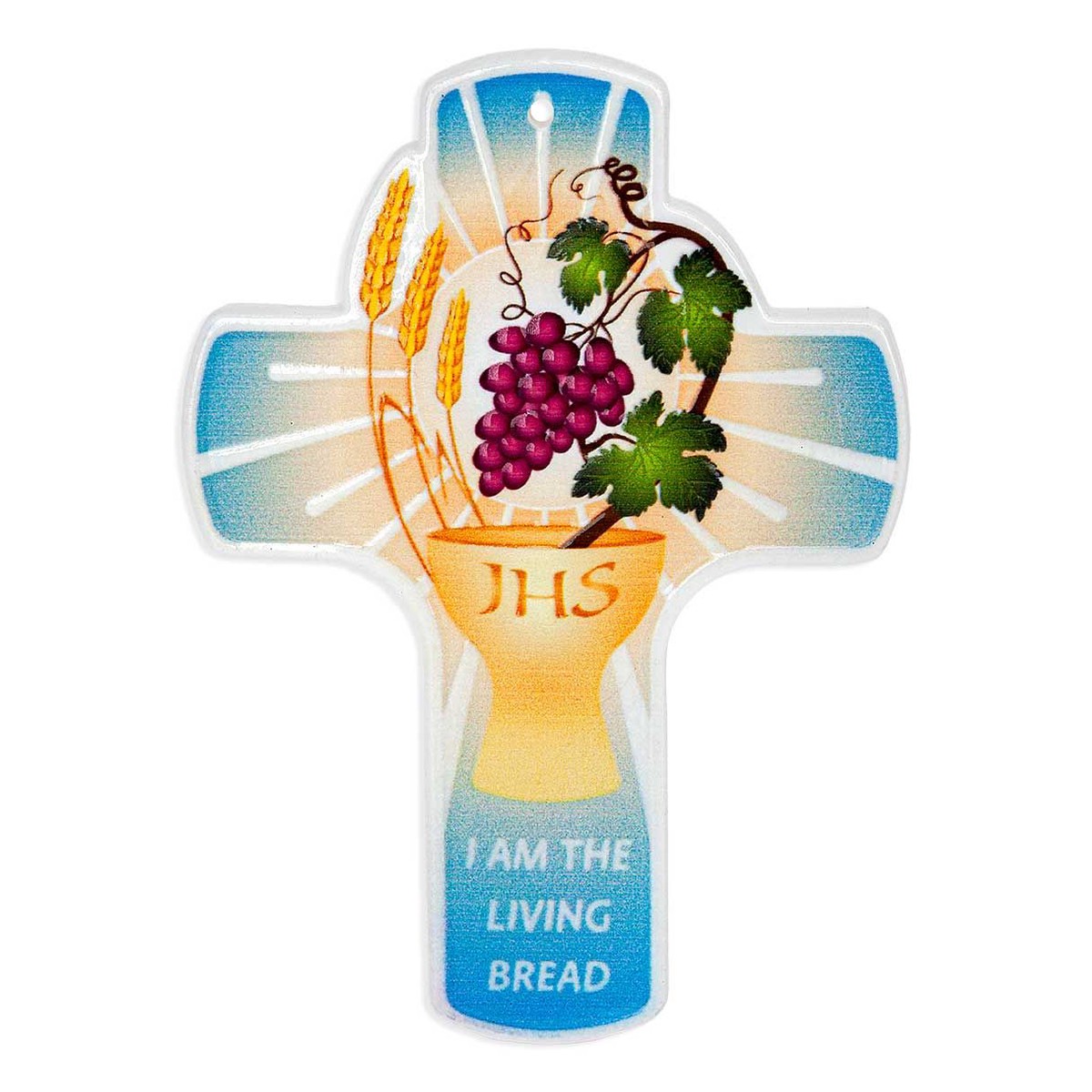 4 Communion Grapes and Chalice Resin Cross